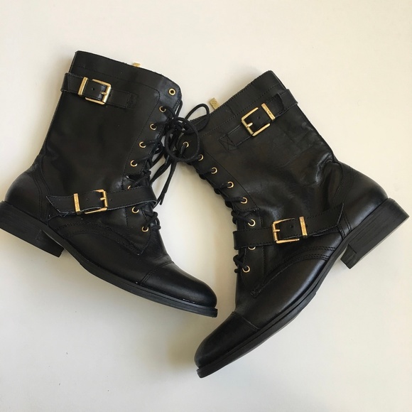Arturo Chiang Shoes - Arturo Chiang Feisty Black Leather Combat Boots